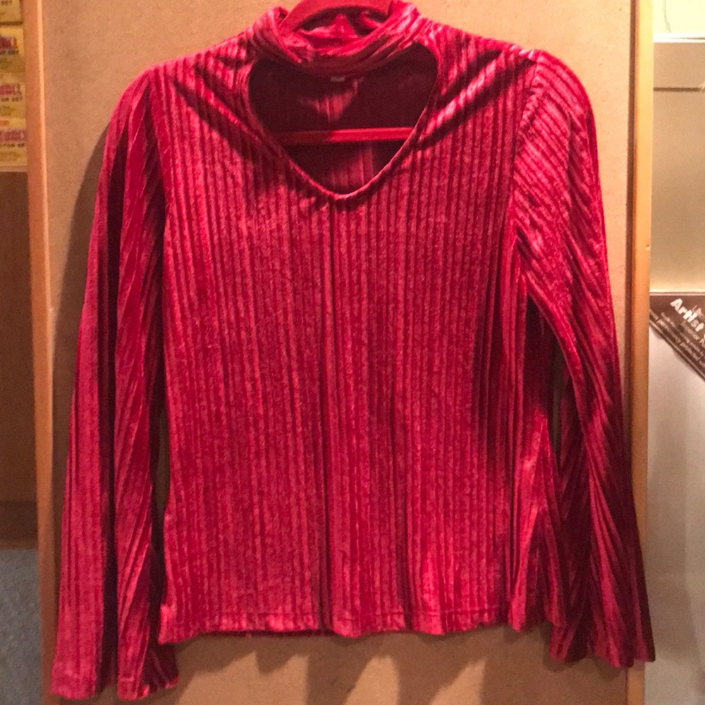 Red holiday blouse